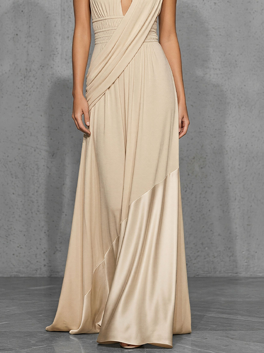 Anna-Berg | Nude Satin Evening Dress