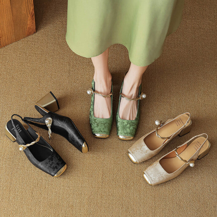 Anna-Berg | Slingback Heels in Leather
