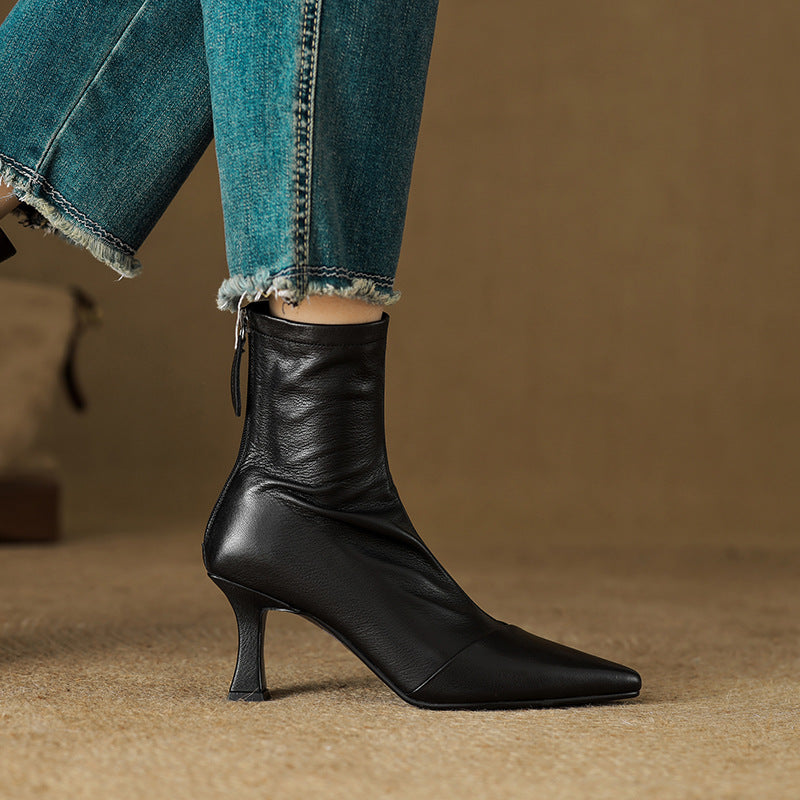 Anna-Berg | Black Leather Ankle Boots