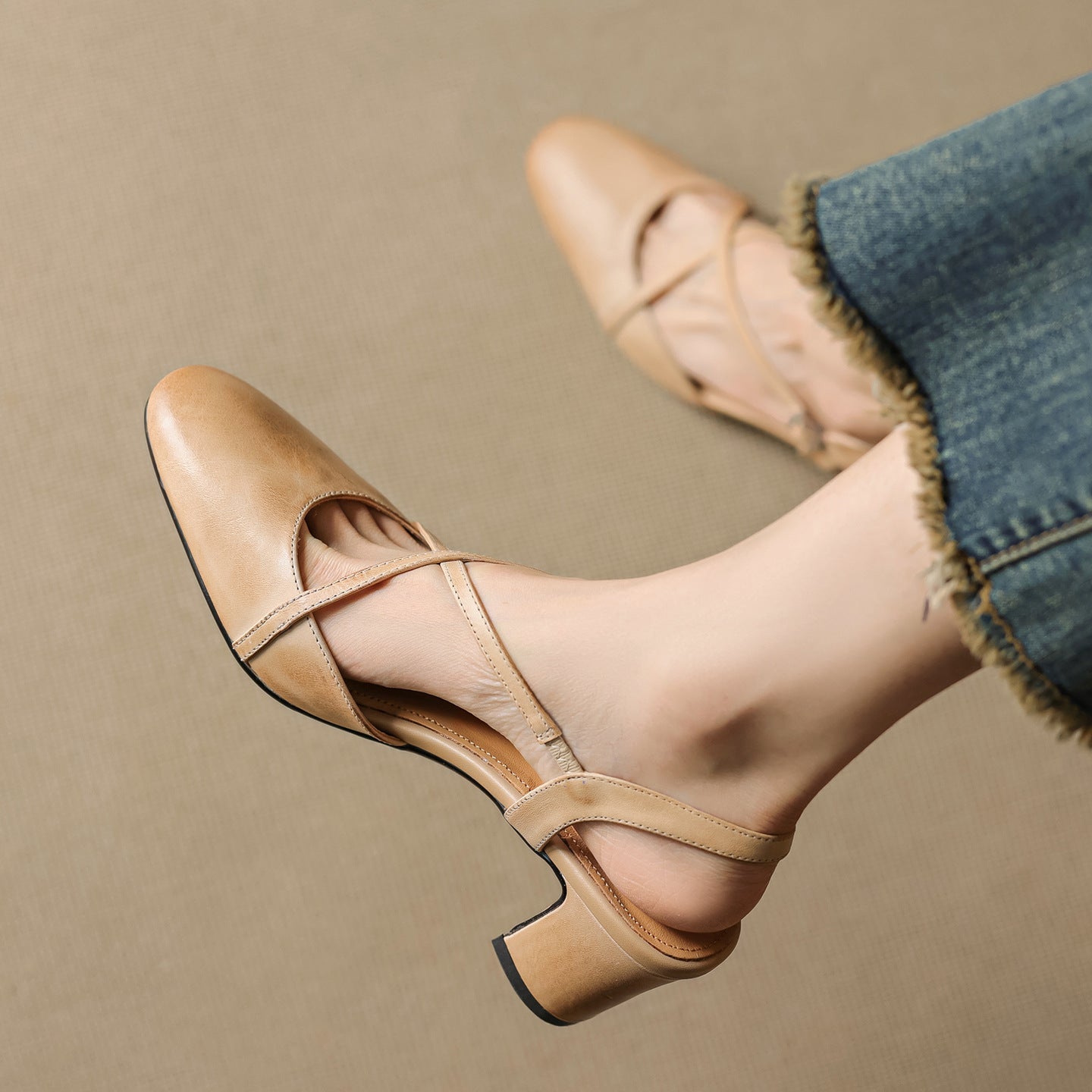 Anna-Berg | Leather Slingback Heels