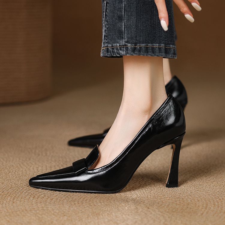 Anna-Berg | Elegant Pointed Toe Leather Heels