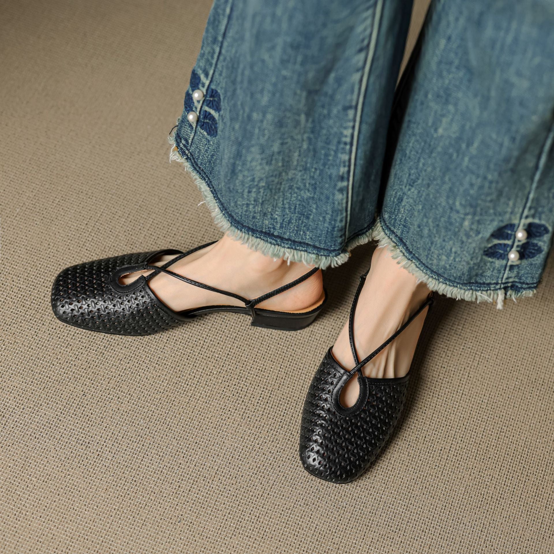 Anna-Berg | Genuine Leather Slingback Heels