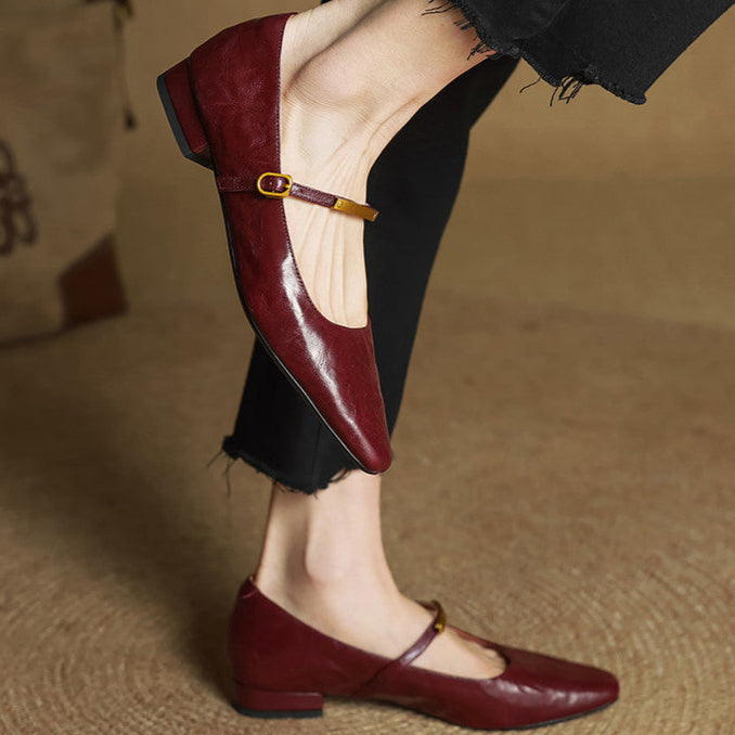 Anna-Berg | Merlot Leather Pumps