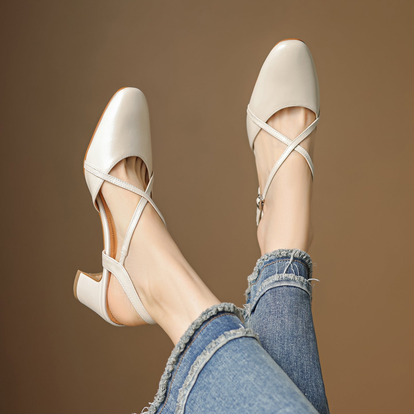 Anna-Berg | Leather Slingback Heels