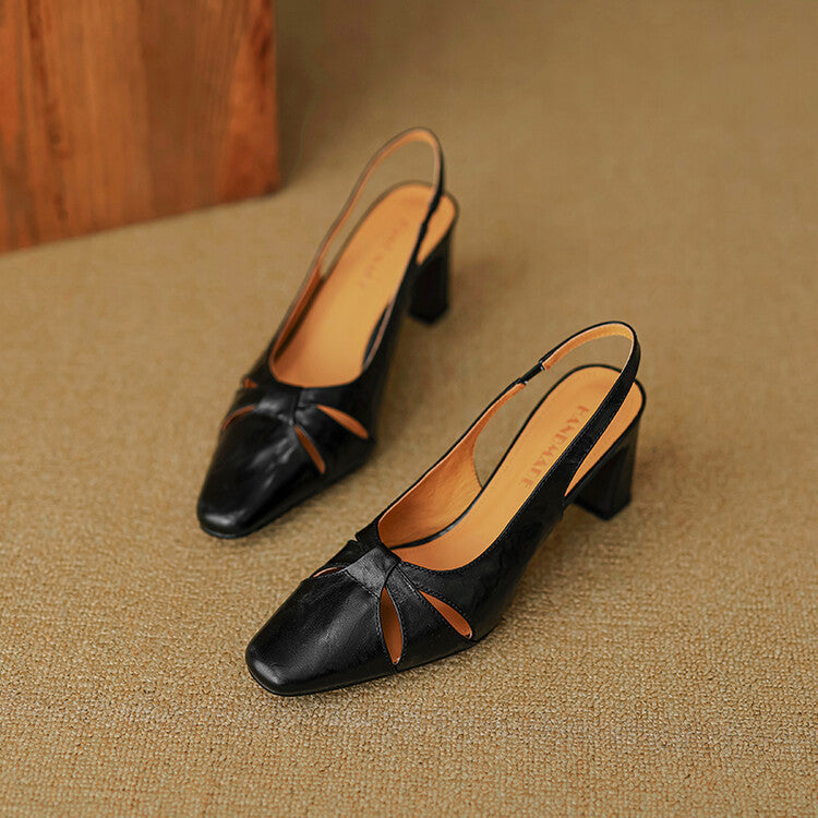 Anna-Berg | Genuine Leather Slingback Heels