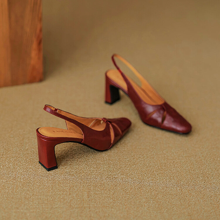 Anna-Berg | Genuine Leather Slingback Heels