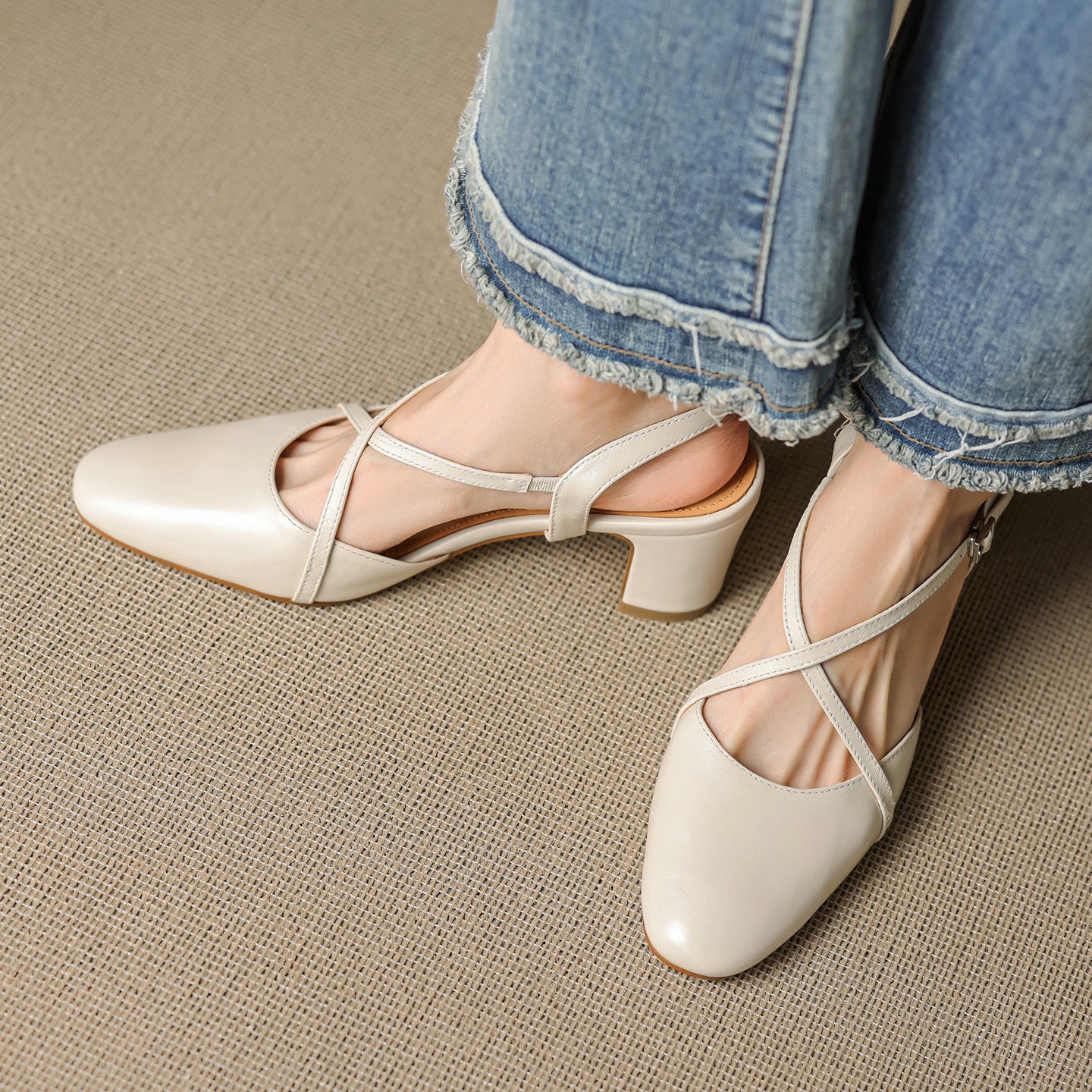 Anna-Berg | Leather Slingback Heels