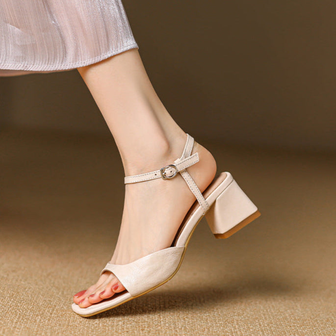 Anna-Berg | Red Genuine Leather Sandals