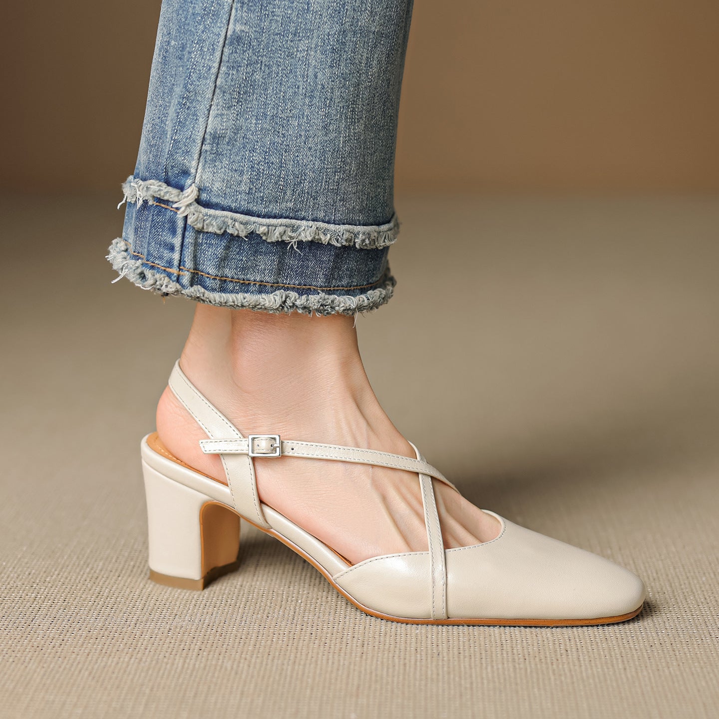 Anna-Berg | Leather Slingback Heels