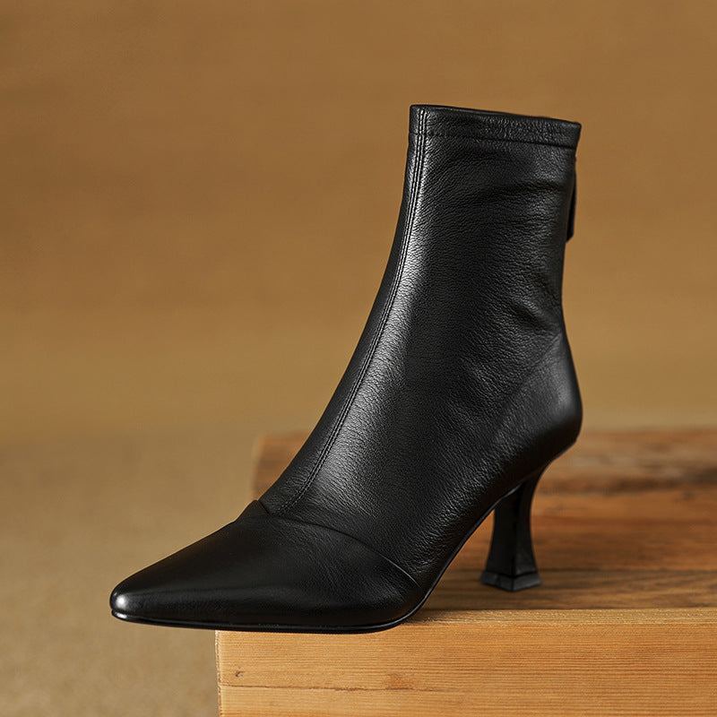 Anna-Berg | Black Leather Ankle Boots