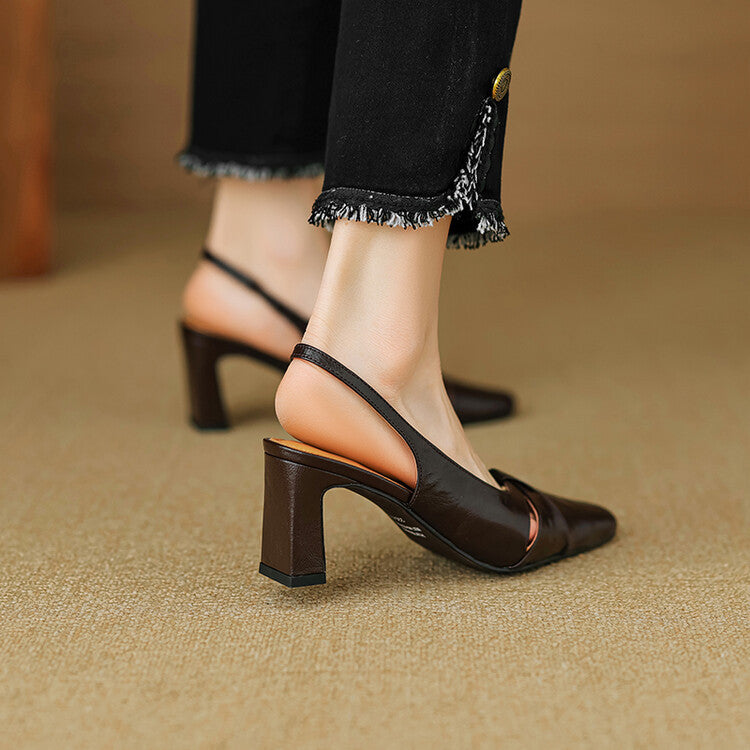 Anna-Berg | Genuine Leather Slingback Heels