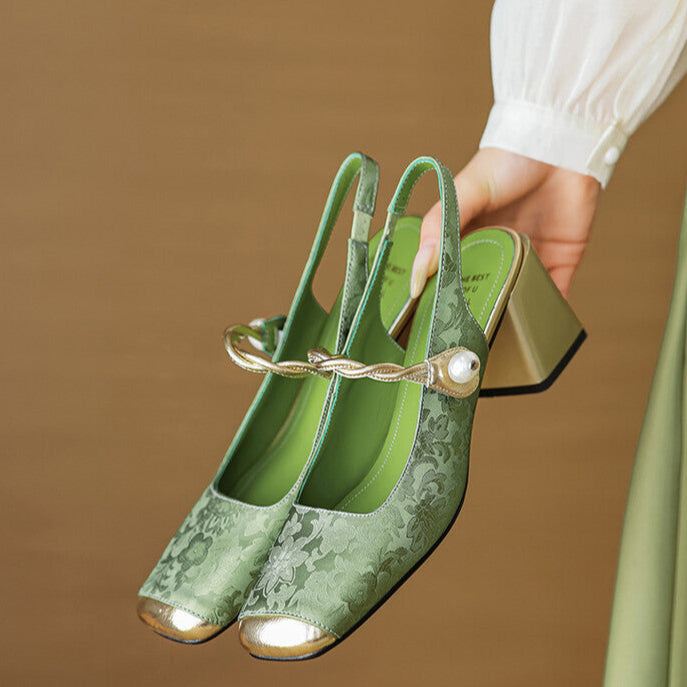 Anna-Berg | Slingback Heels in Leather