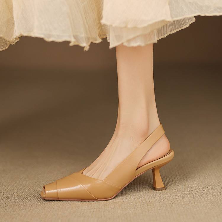 Anna-Berg | Genuine Leather Slingback Heels
