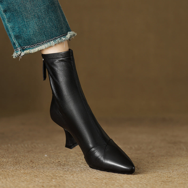Anna-Berg | Black Leather Ankle Boots