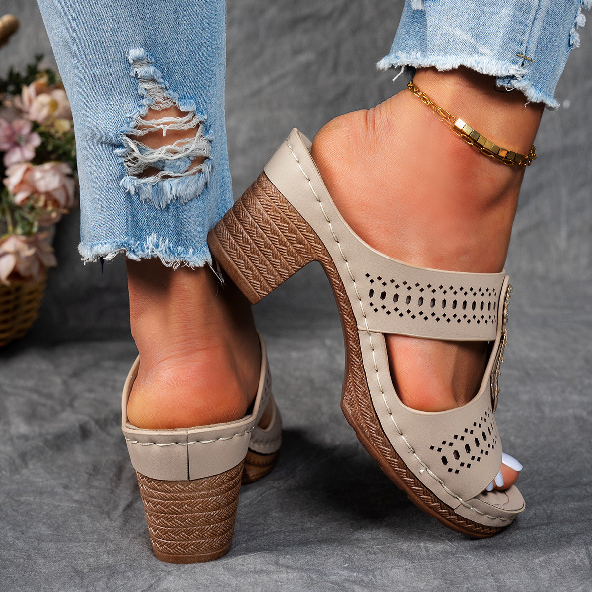 Anna-Berg | Timeless Orthopedic Rhinestone Flat Sandals