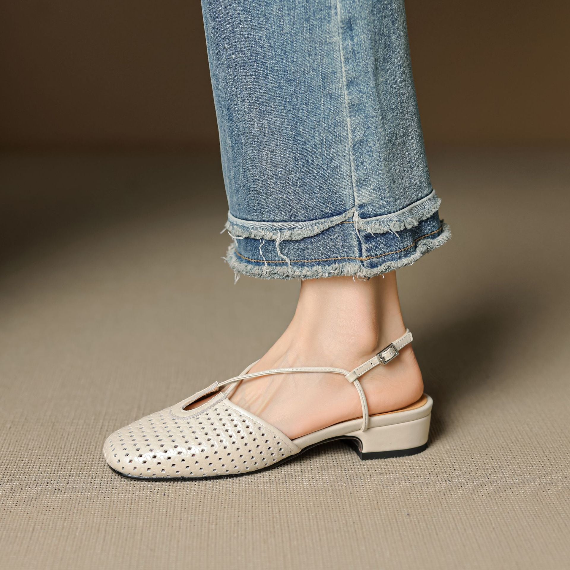 Anna-Berg | Genuine Leather Slingback Heels
