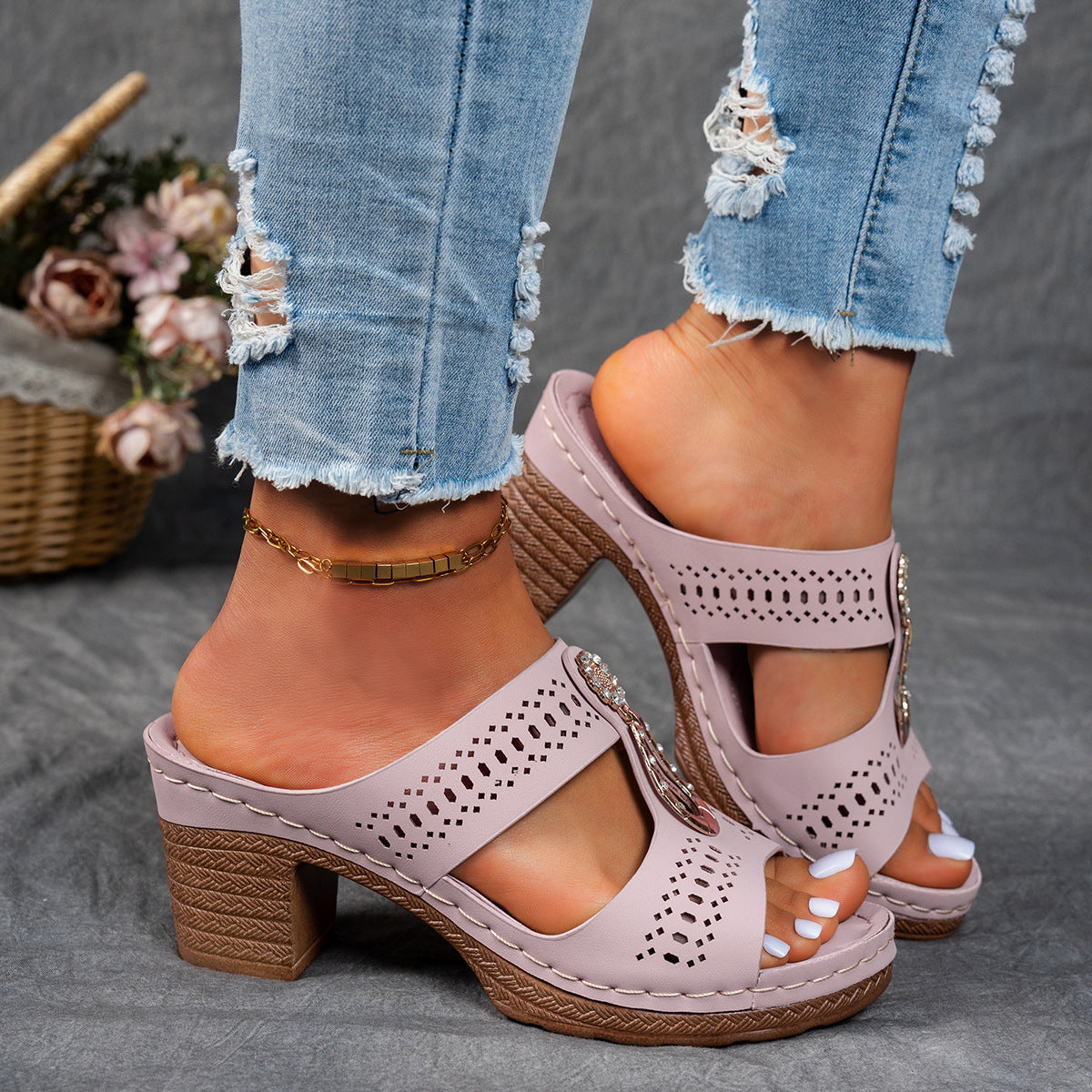 Anna-Berg | Timeless Orthopedic Rhinestone Flat Sandals