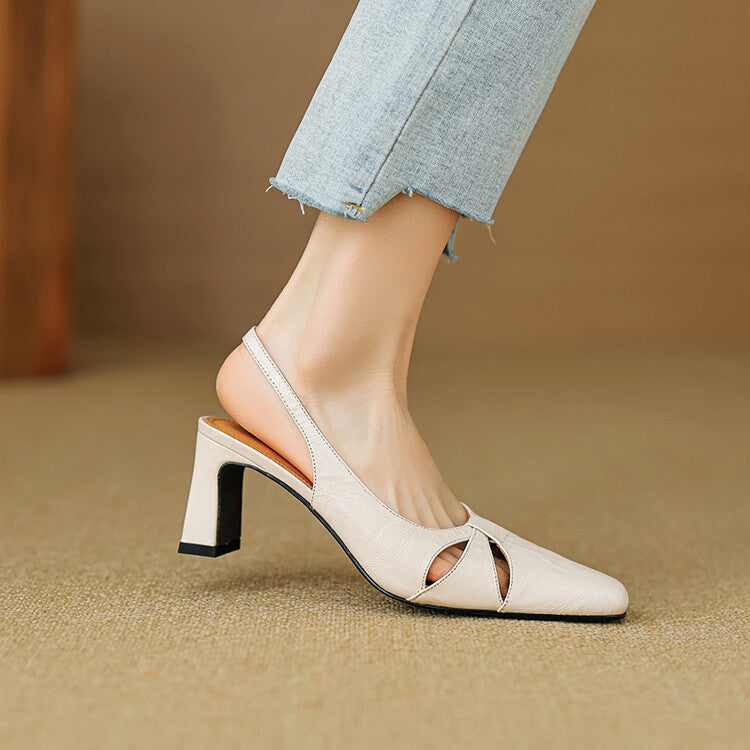 Anna-Berg | Genuine Leather Slingback Heels