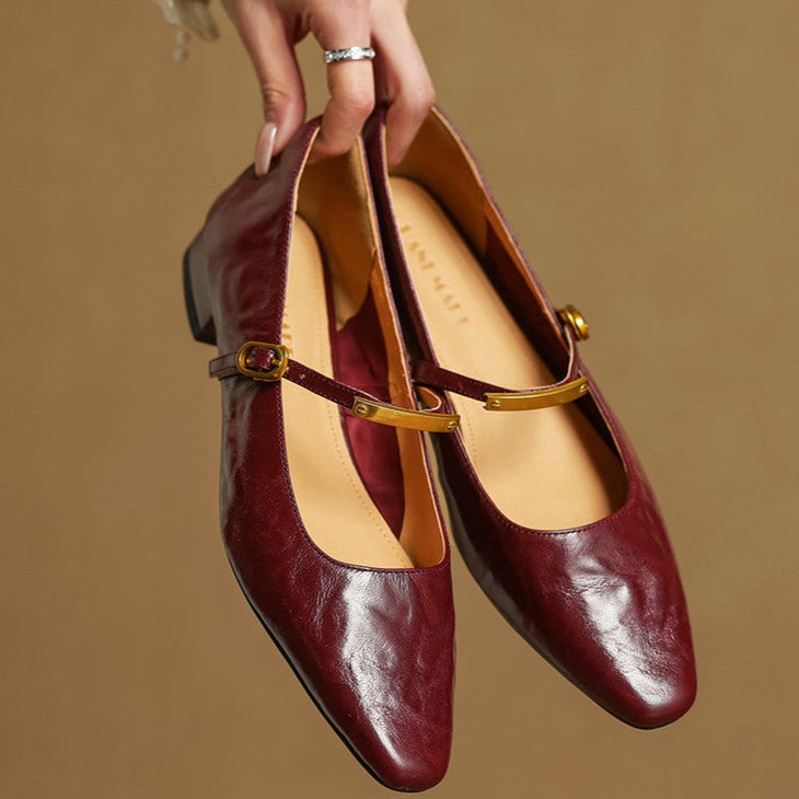 Anna-Berg | Merlot Leather Pumps