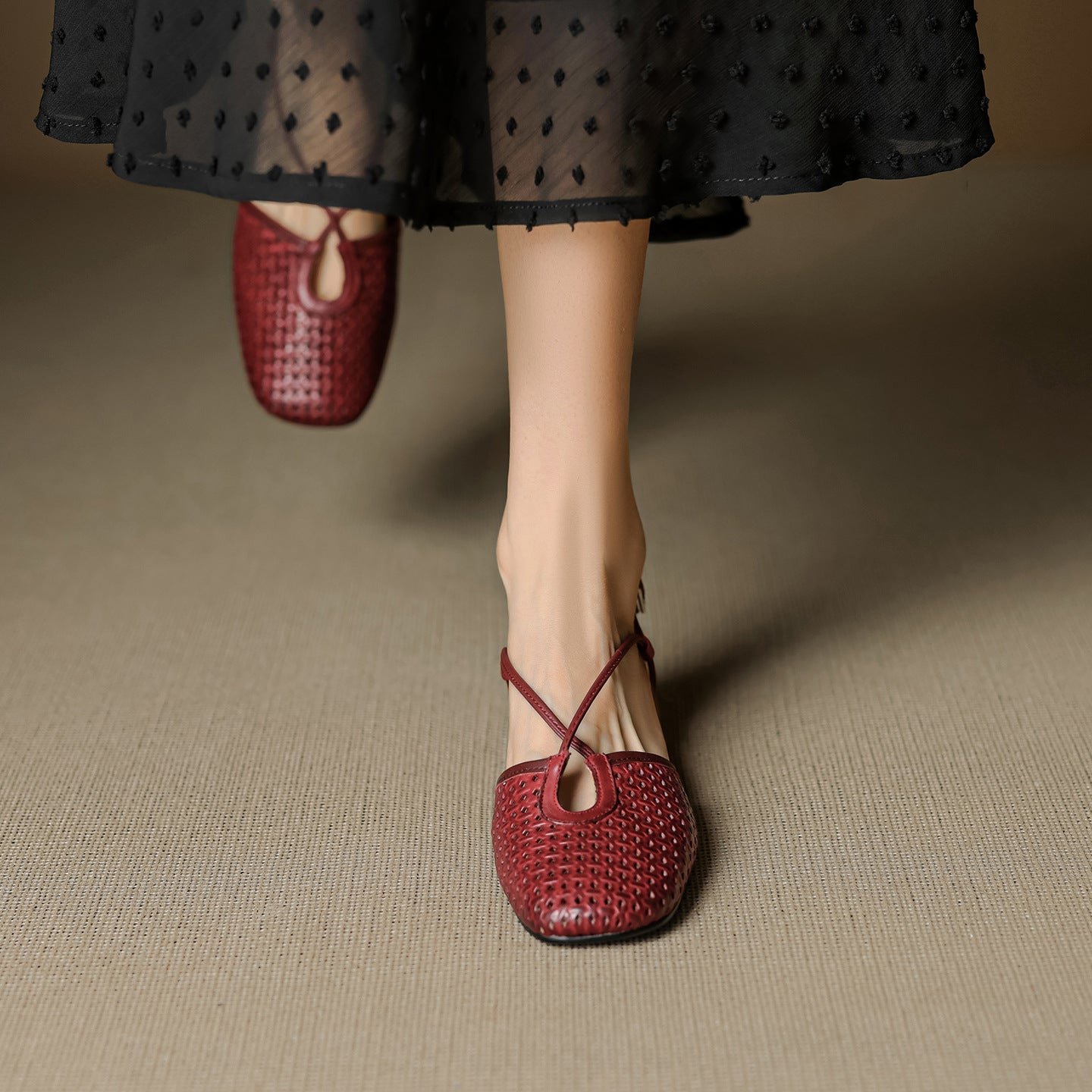 Anna-Berg | Genuine Leather Slingback Heels