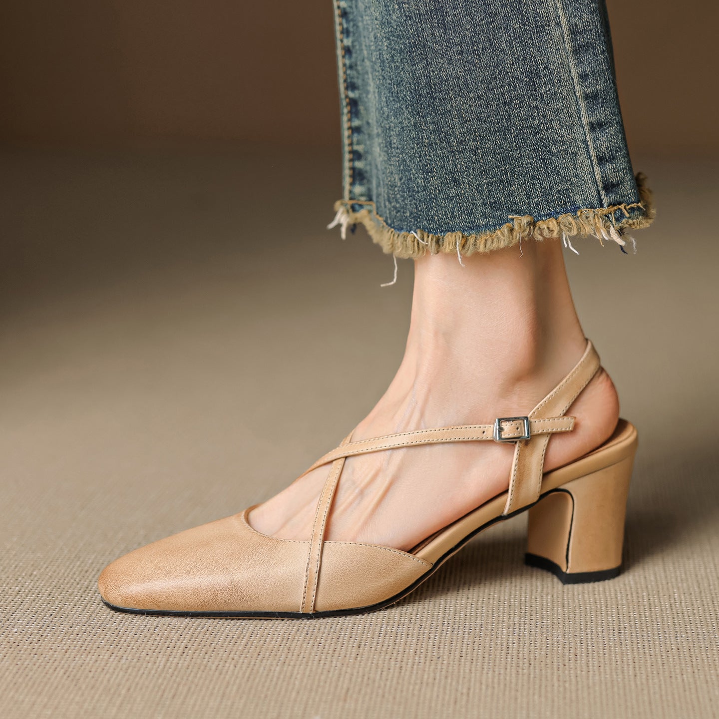 Anna-Berg | Leather Slingback Heels