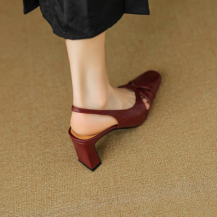 Anna-Berg | Genuine Leather Slingback Heels
