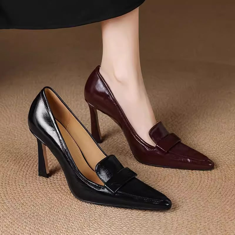 Anna-Berg | Elegant Pointed Toe Leather Heels