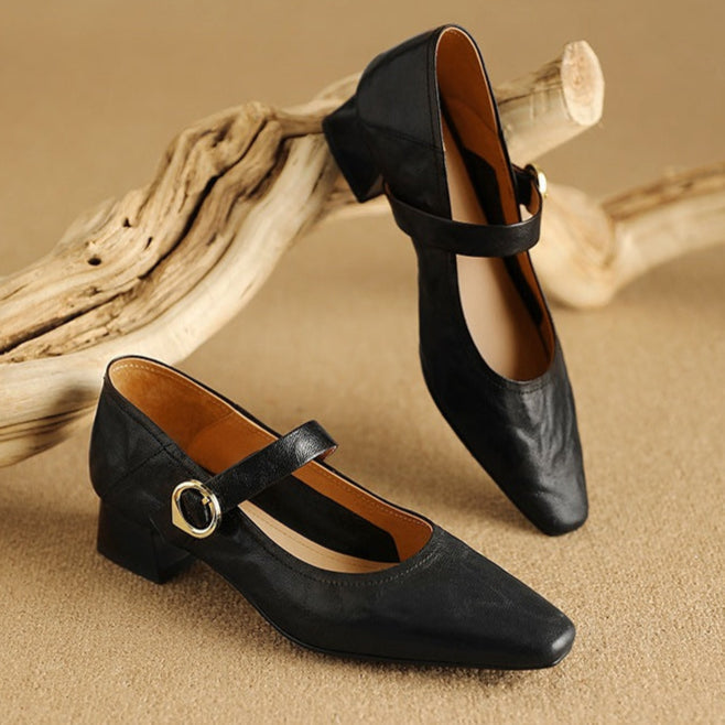 Anna-Berg | Merlot Leather Heels