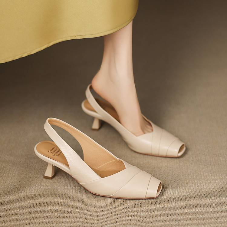 Anna-Berg | Genuine Leather Slingback Heels