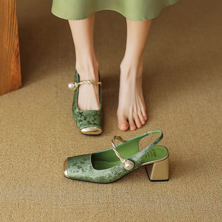 Anna-Berg | Slingback Heels in Leather