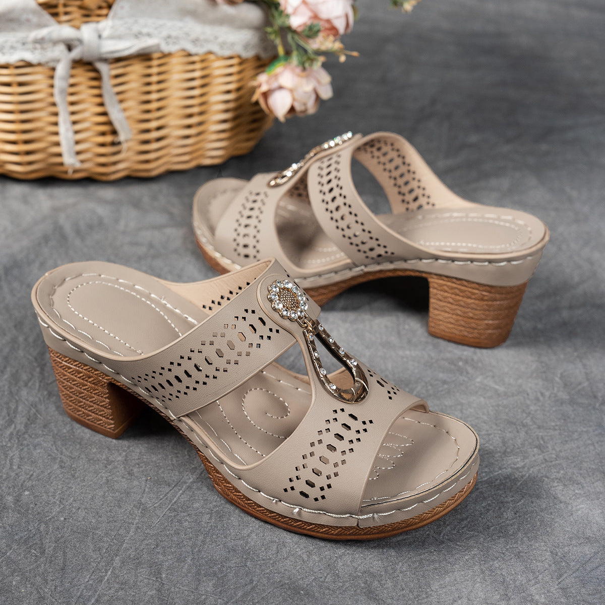 Anna-Berg | Timeless Orthopedic Rhinestone Flat Sandals
