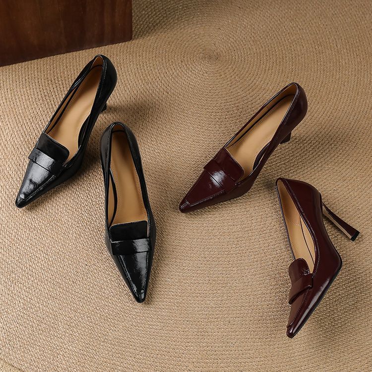 Anna-Berg | Elegant Pointed Toe Leather Heels