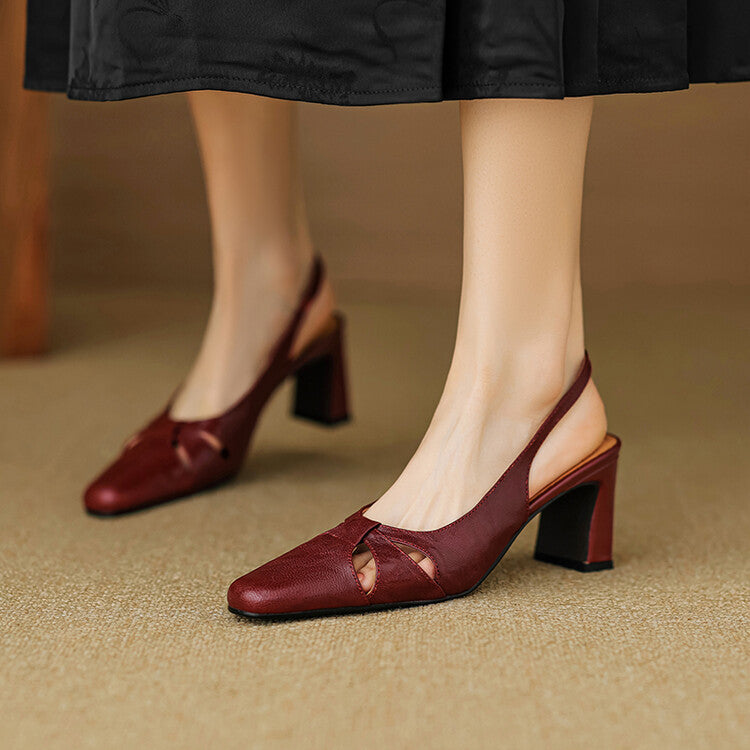 Anna-Berg | Genuine Leather Slingback Heels