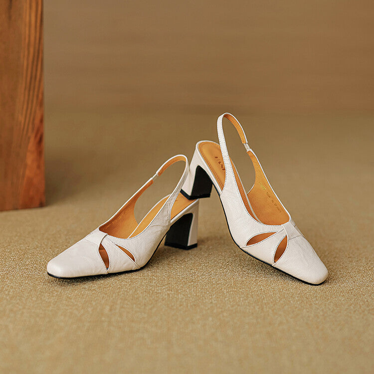 Anna-Berg | Genuine Leather Slingback Heels