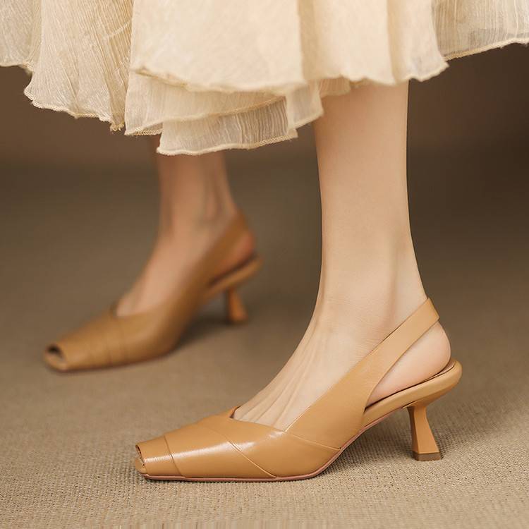 Anna-Berg | Genuine Leather Slingback Heels