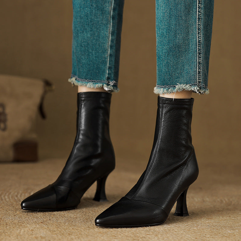 Anna-Berg | Black Leather Ankle Boots