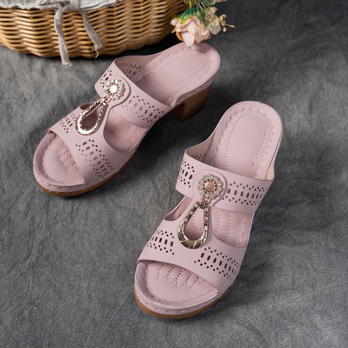 Anna-Berg | Timeless Orthopedic Rhinestone Flat Sandals