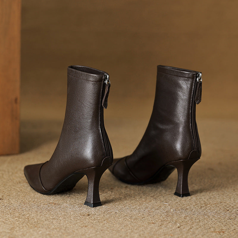 Anna-Berg | Black Leather Ankle Boots
