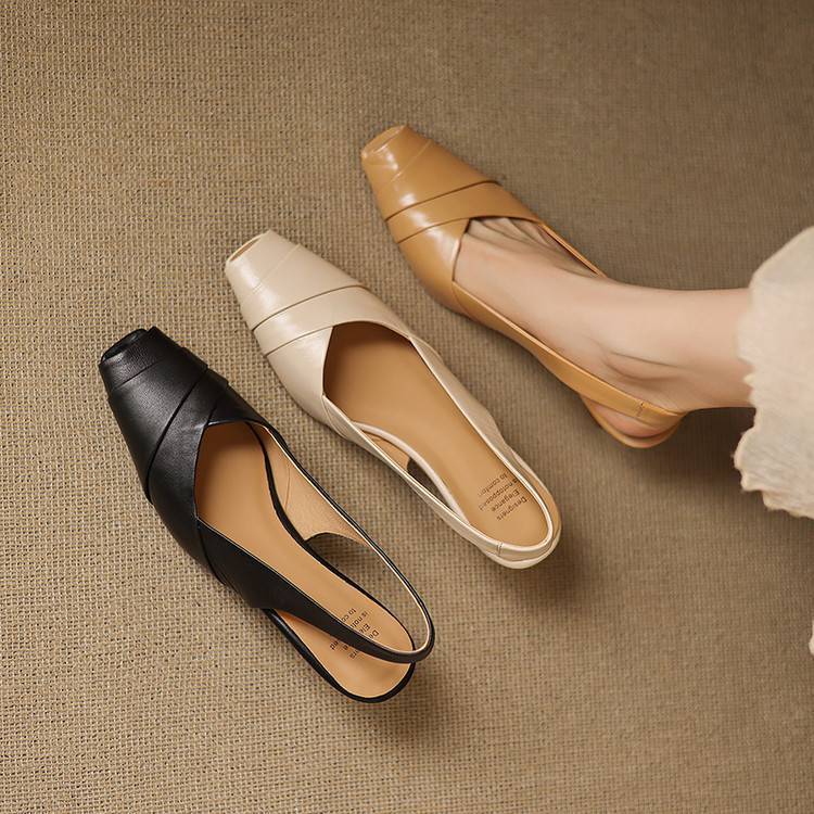 Anna-Berg | Genuine Leather Slingback Heels