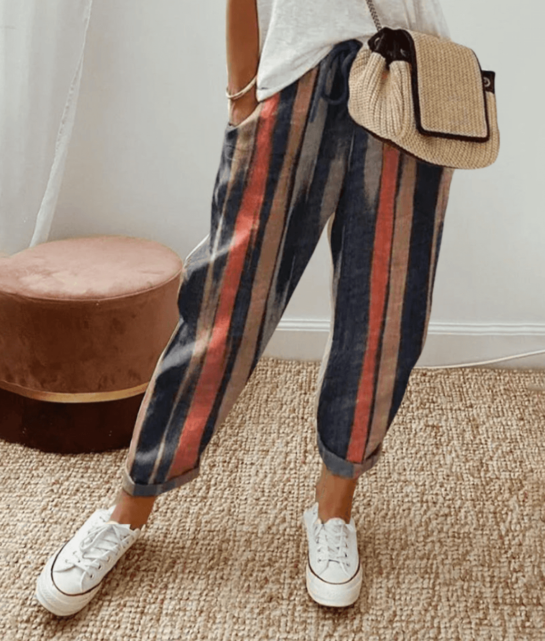 Anna-Berg | Sophisticated Flattering Fit & Comfort Waistband Trouser With Print