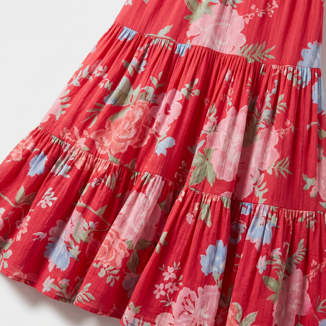 Anna-Berg | Elegant Floral V-neck Dress for Effortless Elegance