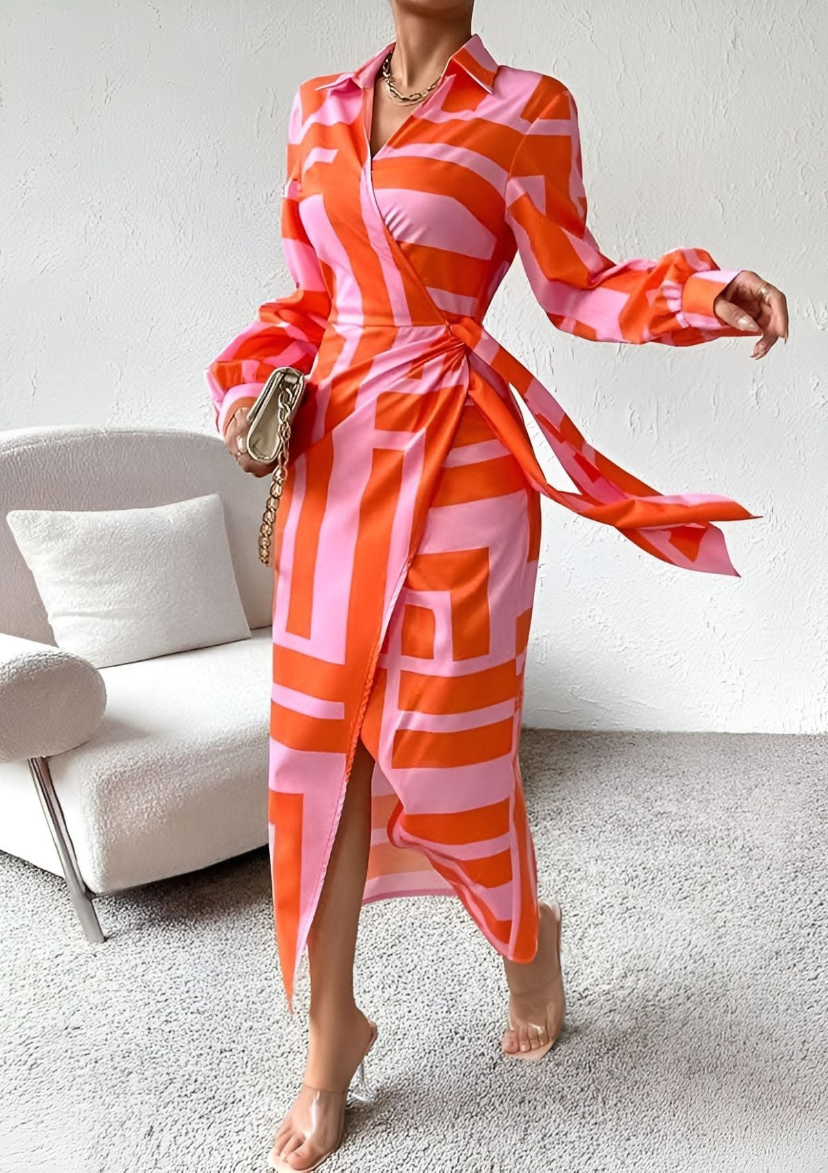 Anna-Berg | Feminine Wrap Dress With Stylish Pattern for Every Occasion