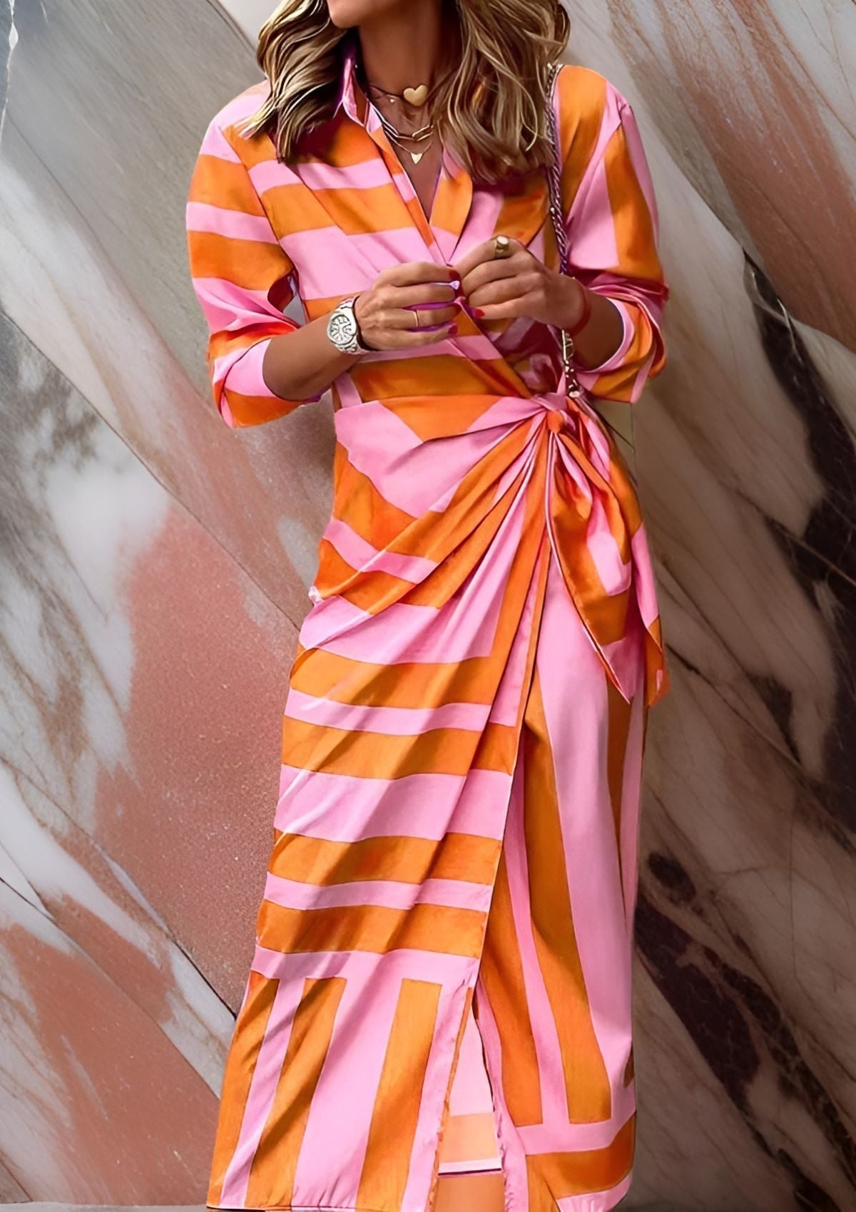 Anna-Berg | Feminine Wrap Dress With Stylish Pattern for Every Occasion