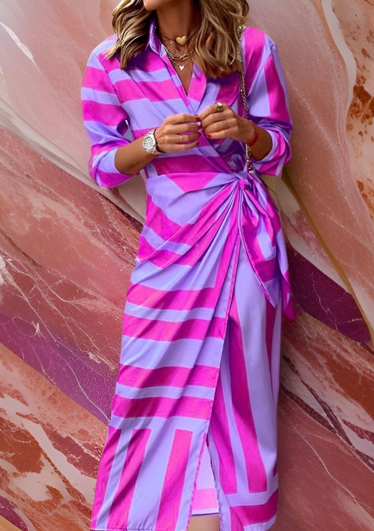 Anna-Berg | Feminine Wrap Dress With Stylish Pattern for Every Occasion
