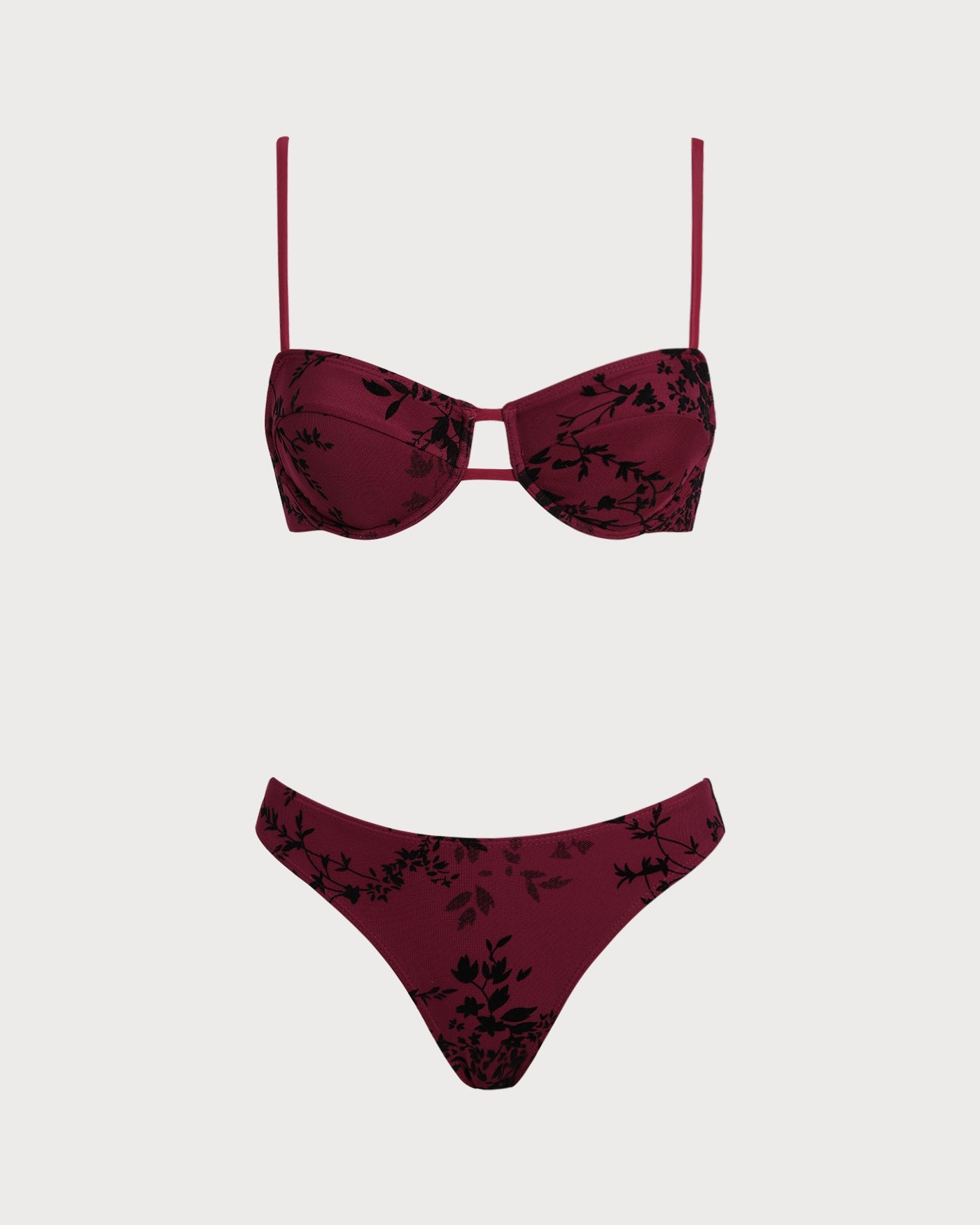 Anna-Berg | Floral Underwire Bikini Set for Women, Nylon, Regular Fit, Red