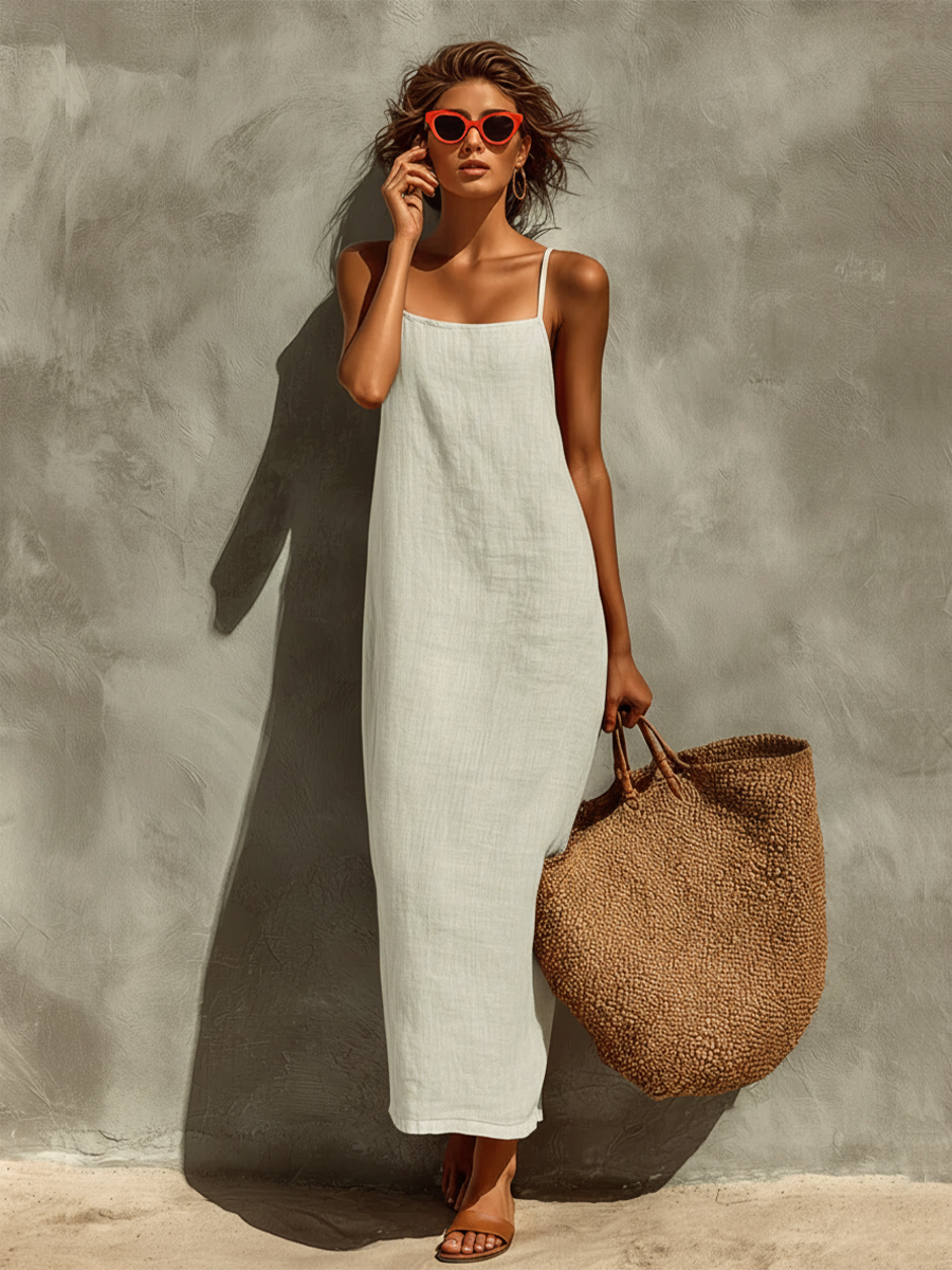 Anna-Berg | Red Linen Casual Dress