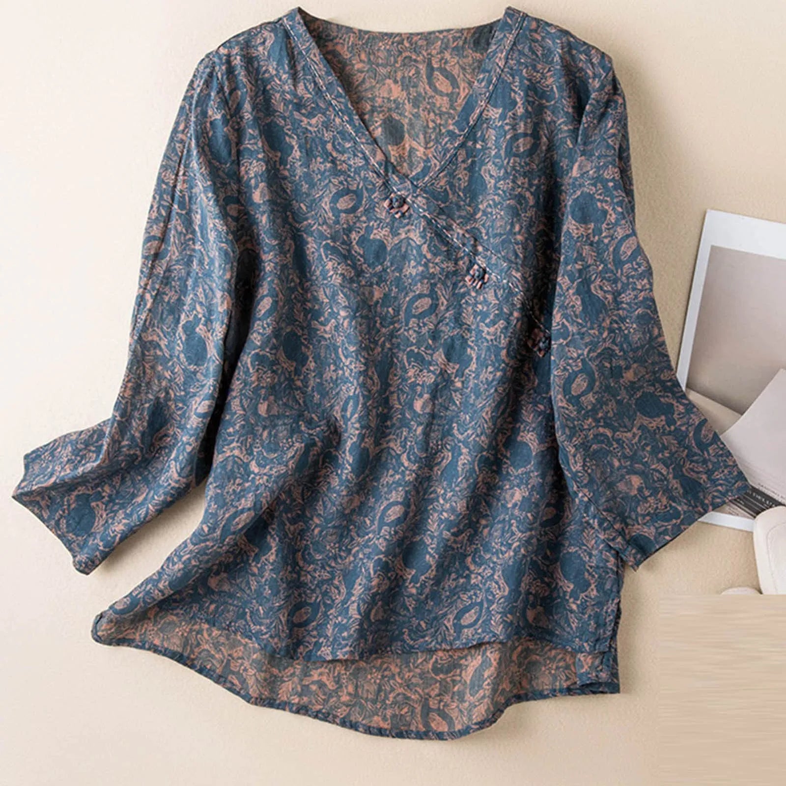 Anna-Berg | Ivory Wrap-Front Silk-Blend Blouse