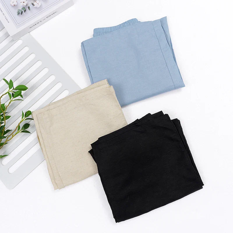 Anna-Berg | Natural Drawstring Waist Relaxed Fit Linen Pant