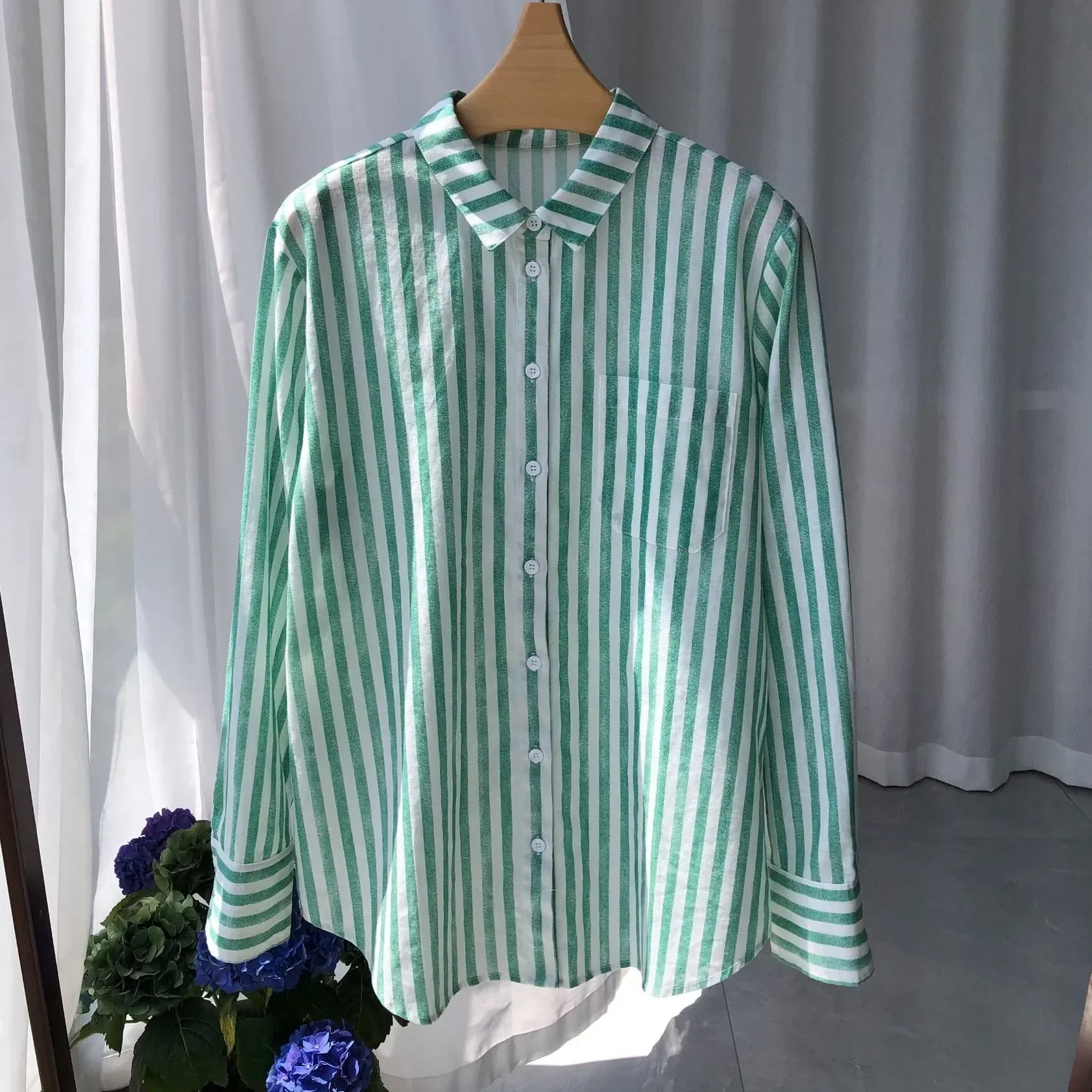 Anna-Berg | Relaxed Fit Striped Linen Shirt