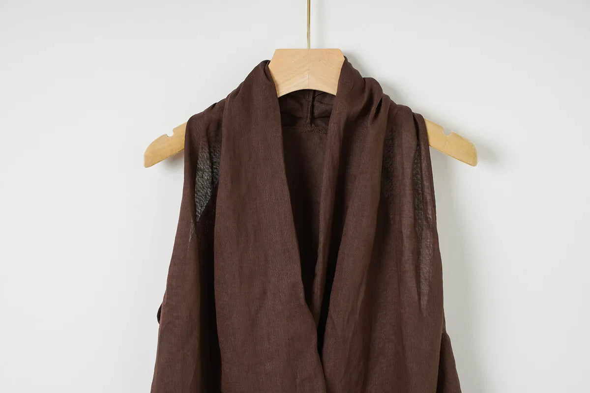 Anna-Berg | Natural Draped Linen Vest